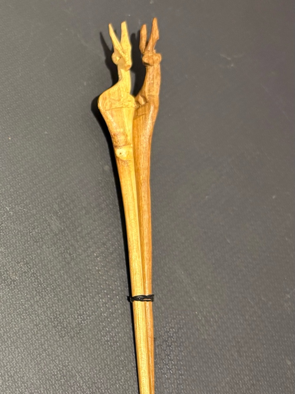 Wooden Hair Stick with Natural Wood Grain - Light Brown antelope